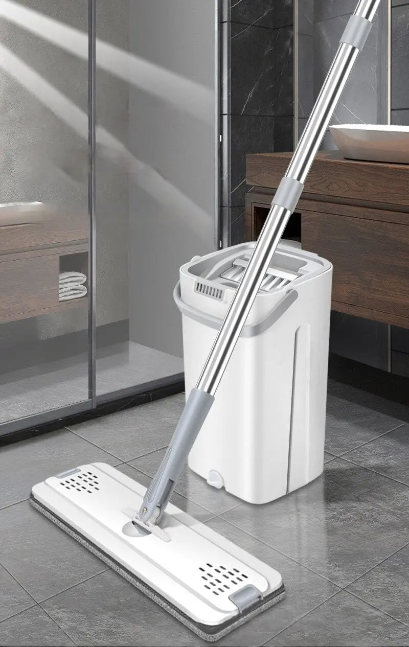 Smart Flat Mop & Self-Cleaning Bucket Set – Effortless Wet & Dry Floor Care