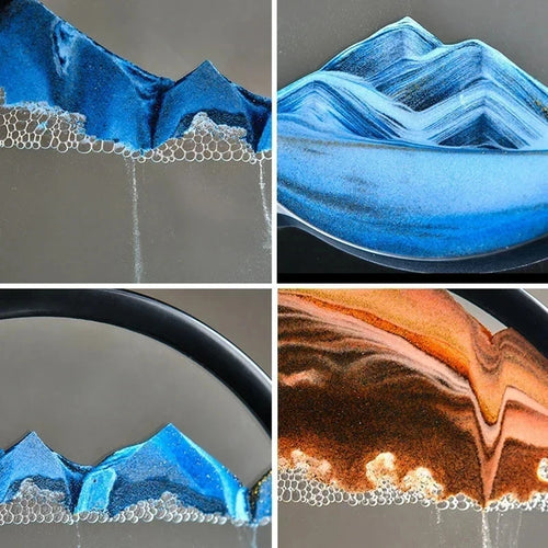 3D Moving Sand Art Landscape – Flowing Glass Display for Home & Office