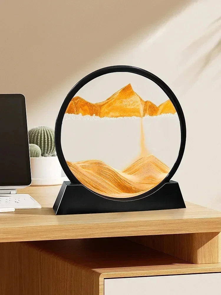 3D Moving Sand Art Landscape – Flowing Glass Display for Home & Office