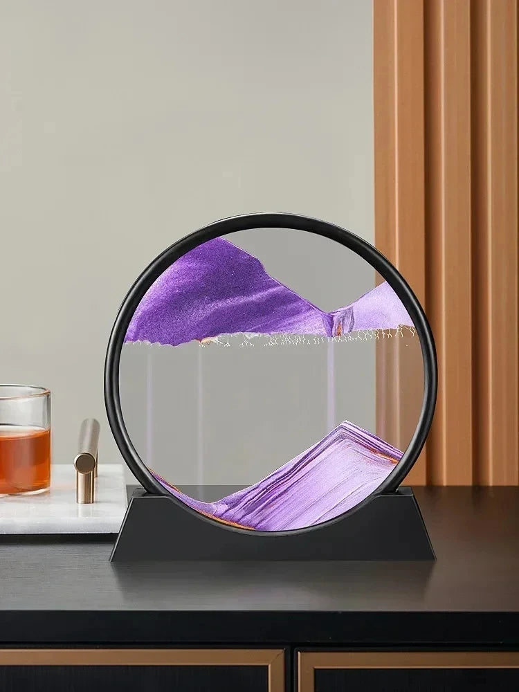 3D Moving Sand Art Landscape – Flowing Glass Display for Home & Office